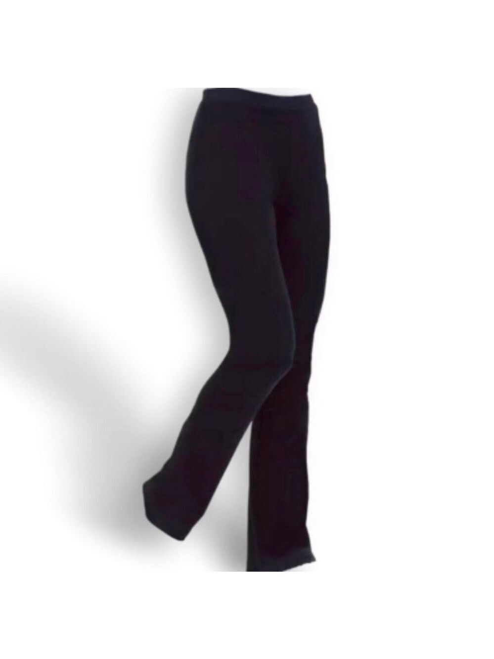 Women's Woman Within Bootcut Pants Size 1X Black Knit yoga pants Leggings